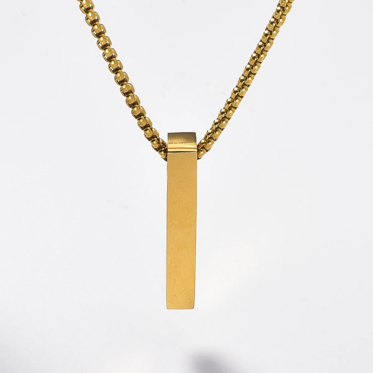 Hip-hop Personalized Stainless Steel Necklace Rectangular Pendant Punk-style Neck Chain Simple Cool Jewelry For Friends Gifts