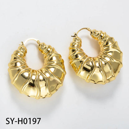 ZEA Dear Dubai Big Earrings For Women 18k Gold Plated Hollow Chunky Statement Hoop Turkey Jewelry Female Party Gift Accessories