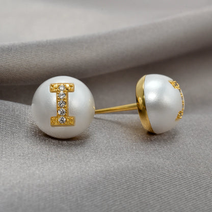 Tiny Stainless Steel A-Z Zircon Stud Earring Bridesmaids Gift Alphabet Name Ear Piercing Women Metal Pierced DIY Jewelry