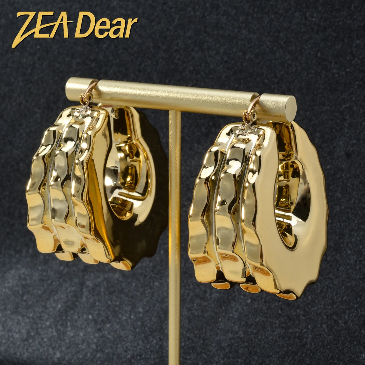 ZEADear Hoop Earrings Girl's Gift Gold Plated Jewelry Sets Italian Ornaments Fashion Luxury Women Party Daily Wear African