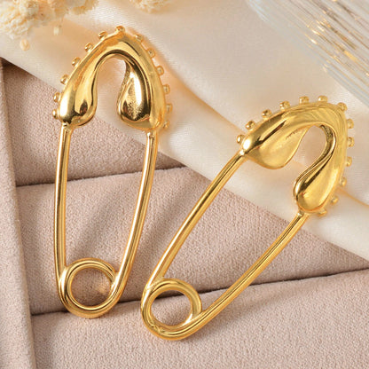 Pin Stuck 18k Gold Plated Pin Stainless Steel Earrings Pierced Earrings Jewelry Accessories Women Men For Friends Gifts