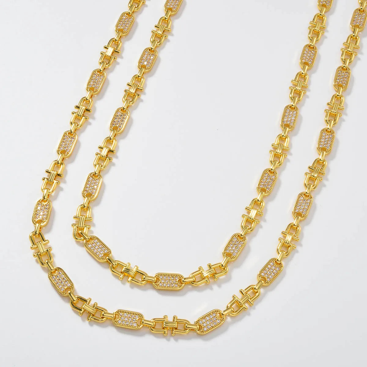 New Style Necklace Gold Plated Dubai Jewelry for Women Party Fashion Zircon Neck Chains 1 PC Daily Accessories African Gift