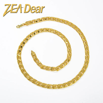 ZEADear Necklace Gold Color Chains 18K Copper Necklaces Metal 50cm 60cm Daily Accessories Engagement Women Links Birthday Gift
