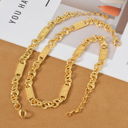 Star Necklace Chain Set 18K Gold Plated 2 Pcs Necklaces Bracelets Set Dubai Jewelry Accessories Hip-hop Style Outfits Gifts