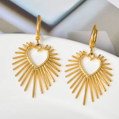 Sun Pendant Drop Earrings Stainless Steel Earrings Women Artistic Wear Display Souvenirs Jewelry Accessories Gifts