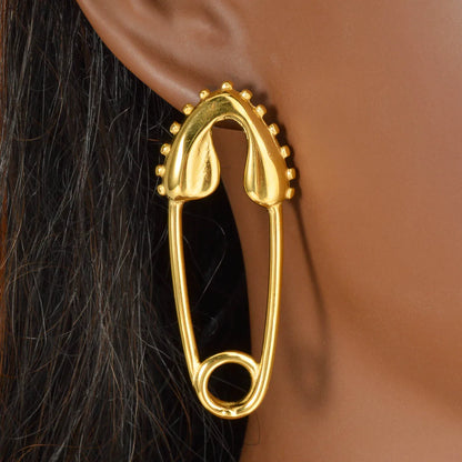 Pin Stuck 18k Gold Plated Pin Stainless Steel Earrings Pierced Earrings Jewelry Accessories Women Men For Friends Gifts