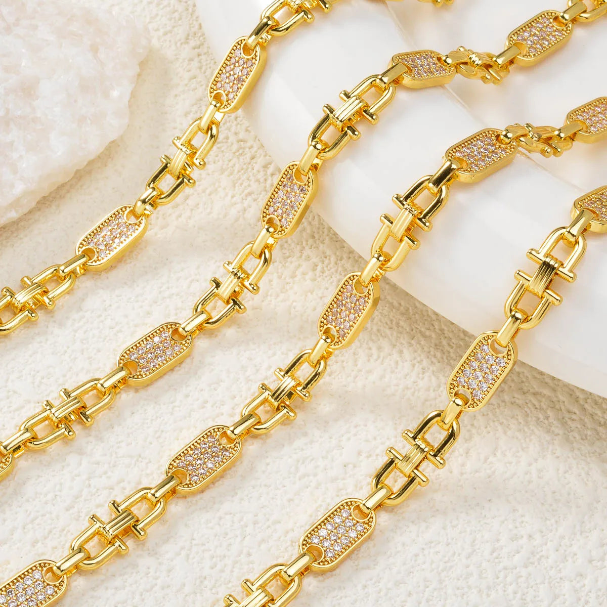 New Style Necklace Gold Plated Dubai Jewelry for Women Party Fashion Zircon Neck Chains 1 PC Daily Accessories African Gift