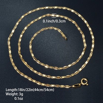 ZEADear Jewelry Thin Link Chain Necklace Men Women Copper Exquisite Gold Color Chain Necklace Accessories Metal Jewellery Gift