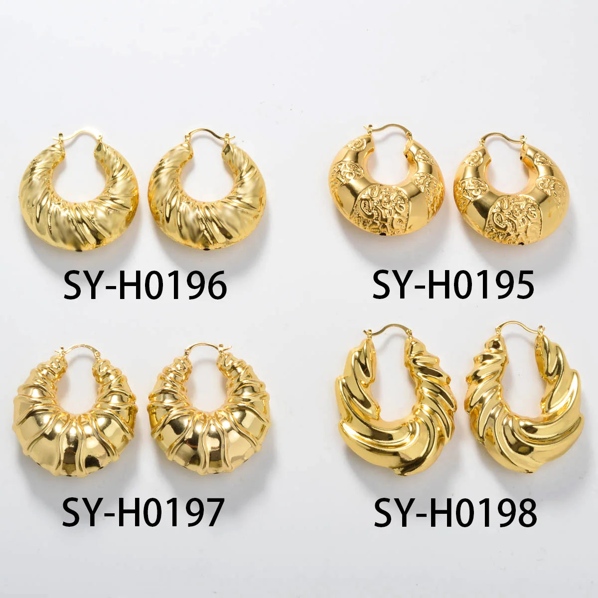 ZEA Dear Dubai Big Earrings For Women 18k Gold Plated Hollow Chunky Statement Hoop Turkey Jewelry Female Party Gift Accessories