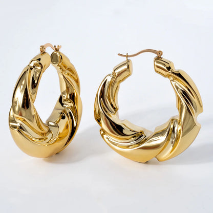 ZeaDear Jewelry Dubai Smooth Chunky Twist Earrings Statements African Big Hanging Earring For Women Luxury Dinner Jewellery Gift