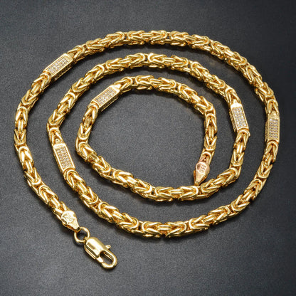 24in/28in Snake Chain 18K Gold Color Plated Necklace African Bridal Wedding Accessories Trend Fashion Birthday Gift for Wife