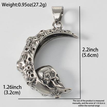 Wolf Animal Pendant Necklace Skeleton Halloween Gift Amulet Pendant Stainless Steel Jewelry Necklace Wearing Festivals Souvenir
