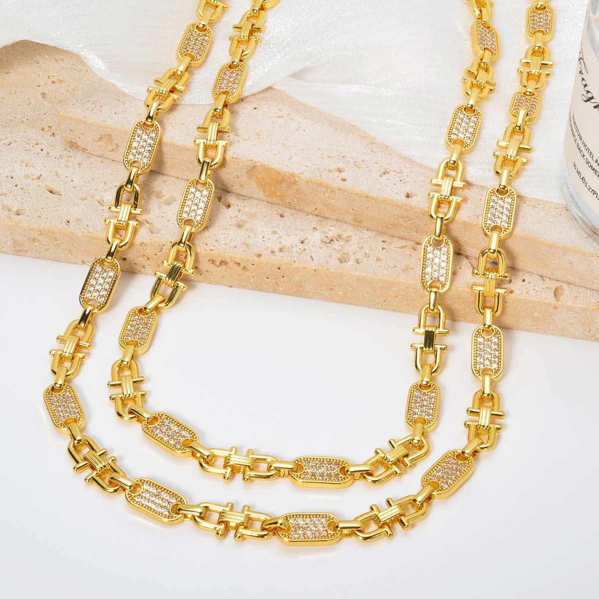 New Style Necklace Gold Plated Dubai Jewelry for Women Party Fashion Zircon Neck Chains 1 PC Daily Accessories African Gift