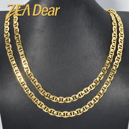 Simple Luxury Italy 750 18k Jewelry Gold Plated Copper Chain Necklace for Women Links Jewelry Man Neck Accessories Charms Gift