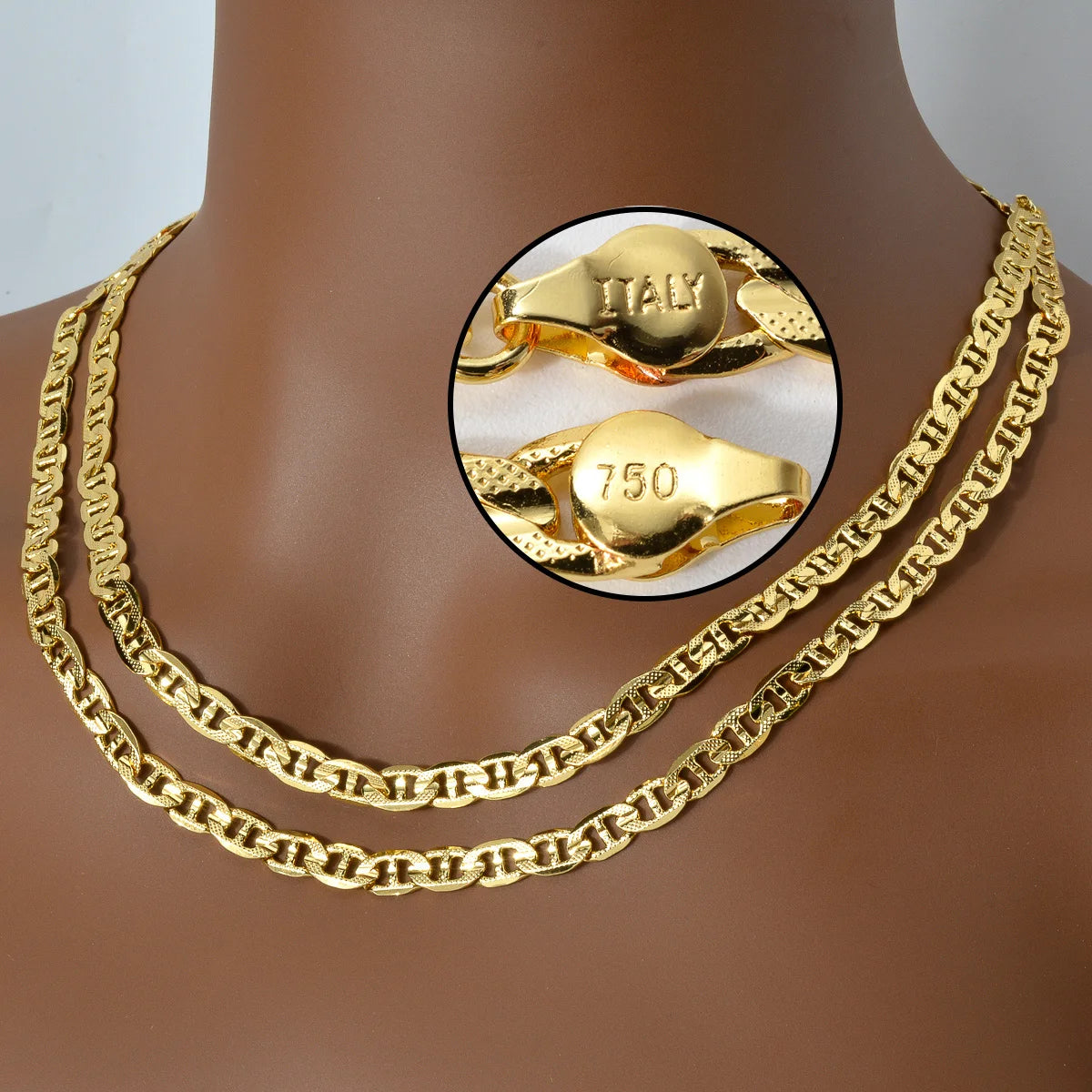 Fashion Italian 750 Copper Luxury Gold Plated Links Dubai Chain Woven Necklace Men Female Jewelry Hip Hop gift