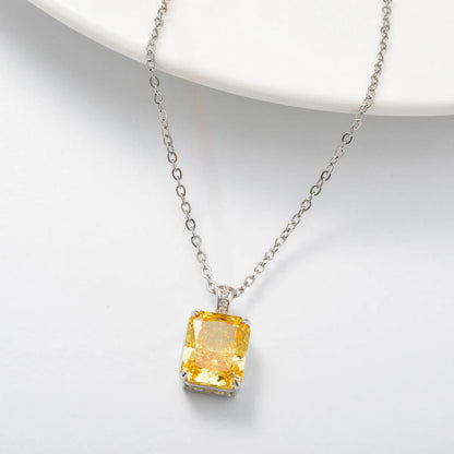 ZEADear Elegant Pendant Gift for Girl Cubic Shiny Zircon Necklace Copper Metal Chain Link High Quality Jewelry Neck Charms Women