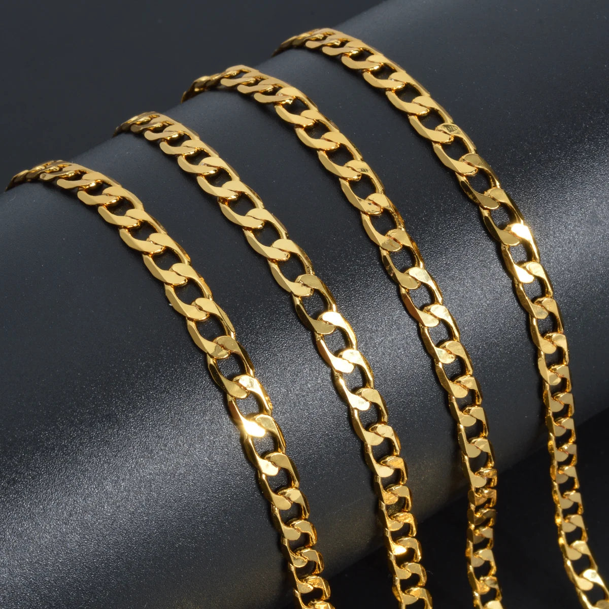 ZEADear Jewelry Cuban Link Chain Necklace Men Women Copper Exquisite Gold Color Chain Necklace Accessories Metal Jewellery Gift