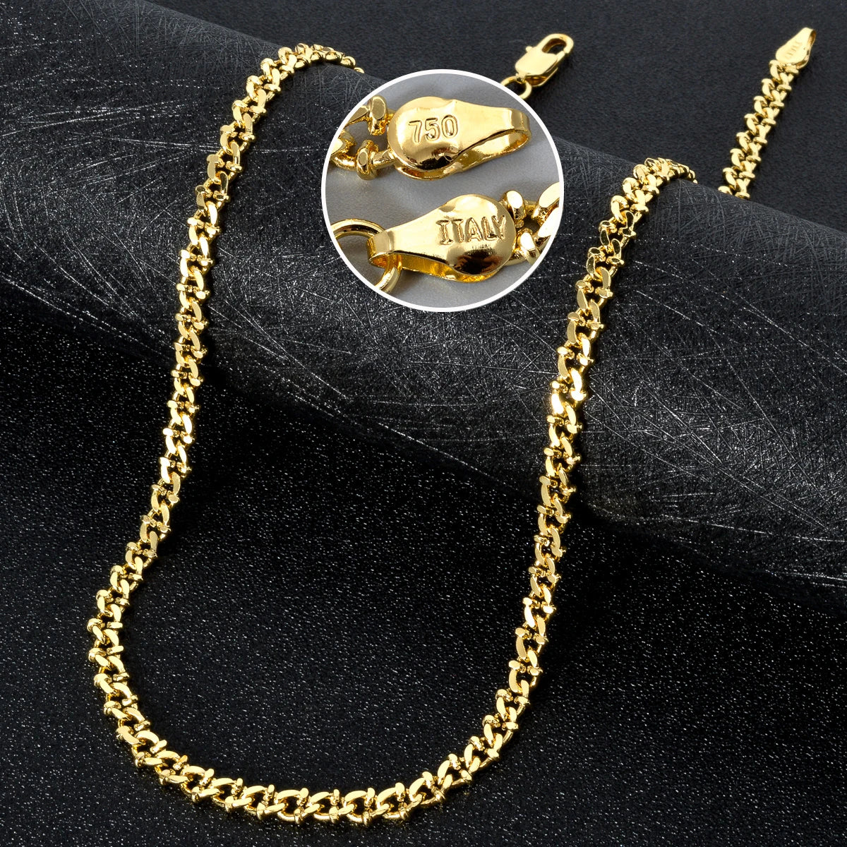 Wholesale Cuban link copper 14k gold plated 45cm 60cm chains for men necklace