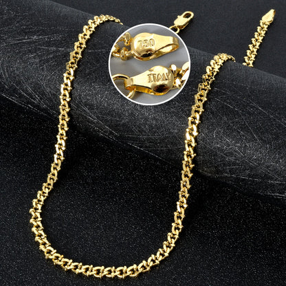 Wholesale Cuban link copper 14k gold plated 45cm 60cm chains for men necklace
