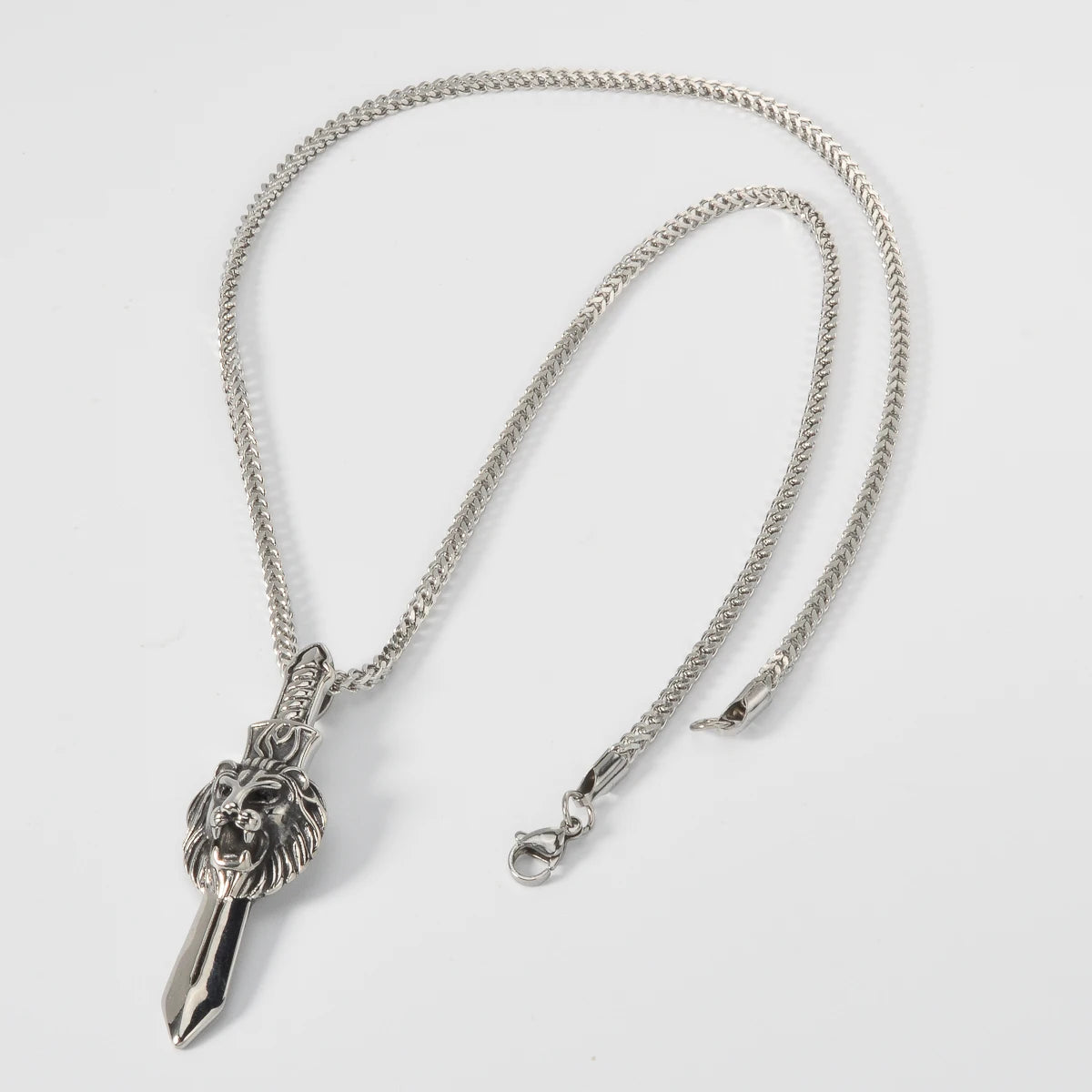 Wolf Animal Pendant Necklace Skeleton Halloween Gift Amulet Pendant Stainless Steel Jewelry Necklace Wearing Festivals Souvenir