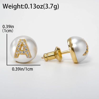 Tiny Stainless Steel A-Z Zircon Stud Earring Bridesmaids Gift Alphabet Name Ear Piercing Women Metal Pierced DIY Jewelry