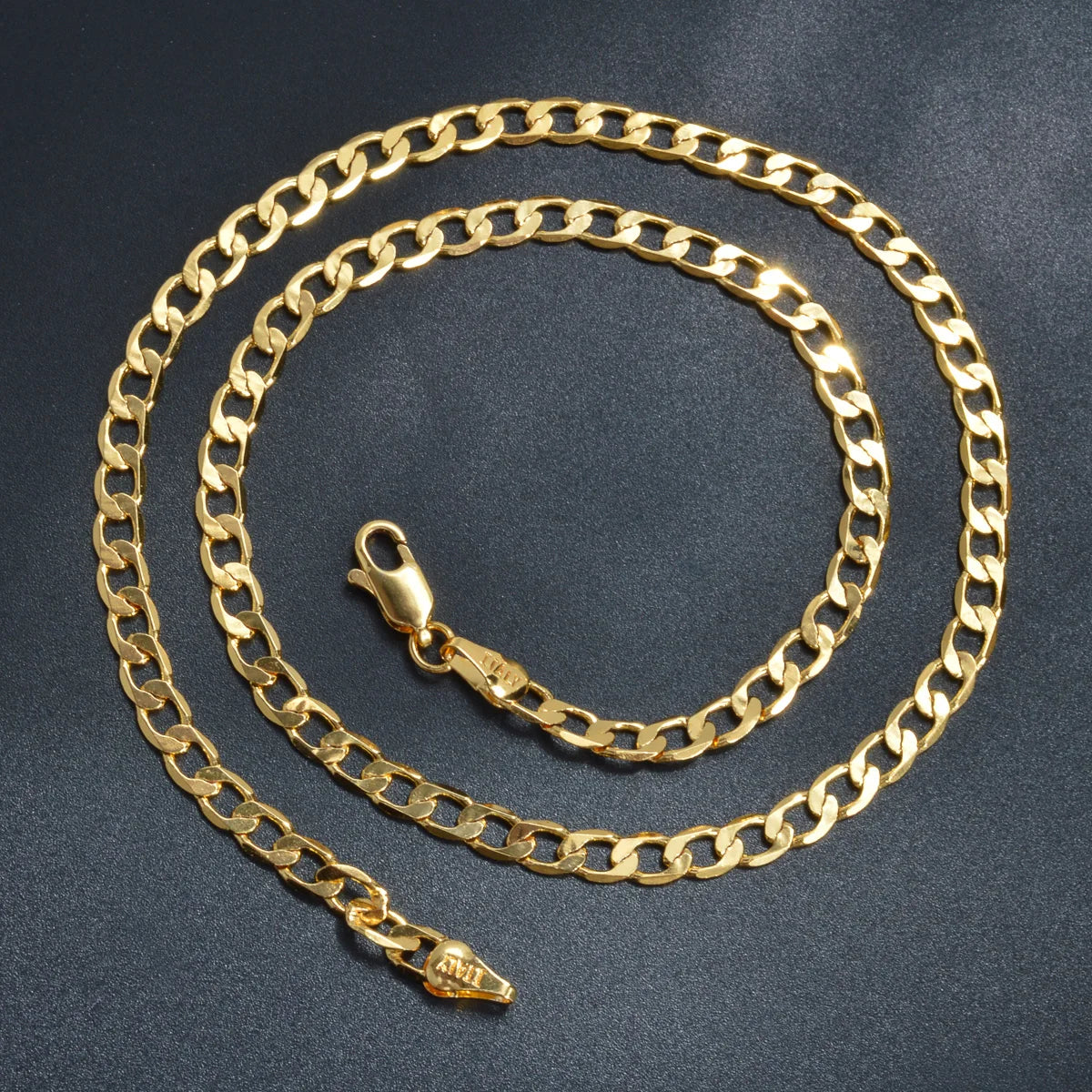ZEADear Jewelry Cuban Link Chain Necklace Men Women Copper Exquisite Gold Color Chain Necklace Accessories Metal Jewellery Gift