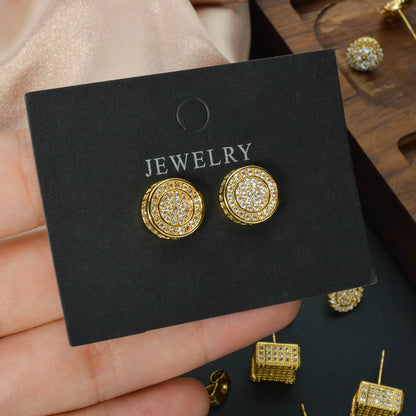 ZEADear Wedding Jewelry Bling Stub Earrings Round Ornaments Women Light Luxury Elegant Earring Engagement
