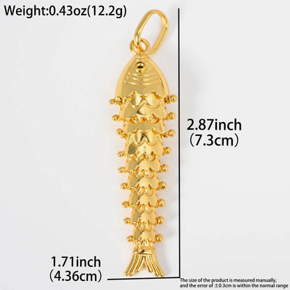 Cute Golden Lucky Fish Pendant Necklace 18k Gold-plated Fashionable Holiday Gift Jewelry Accessory Men Women Pendant Necklace