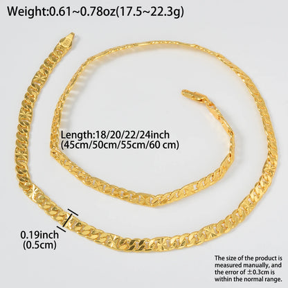 High Quality 18k Gold-plated Copper Necklaces Chain 750 Classic Choker for Women Daily Wear Fashion Design Jewelry Gifts