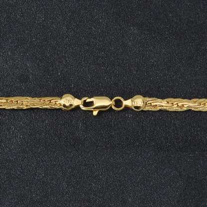 Dubai 750 Italy Necklace Bracelet 18k Gold-plated 5mm Cool Snake Chain Men Women Hip-hop Jewelry 2-piece Set Accessory Gifts