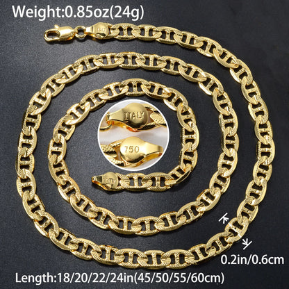 Fashion Italian 750 Copper Luxury Gold Plated Links Dubai Chain Woven Necklace Men Female Jewelry Hip Hop gift