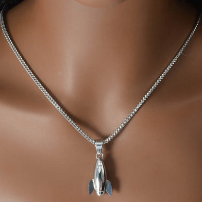 DIY Pendant Necklace Accessories Astronauts Spacewalk Stainless Steel Pendant Moon Stars Jewelry Charm Neck Chain Gifts