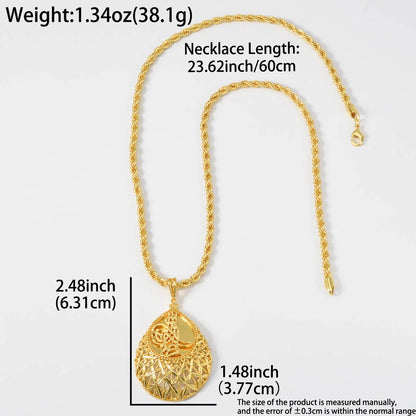 Dubai 18k Gold-plated Pendant Necklace Copper-gold Rose Necklace Geometric Accessory Chain Jewelry Men's Women's Daily Wear