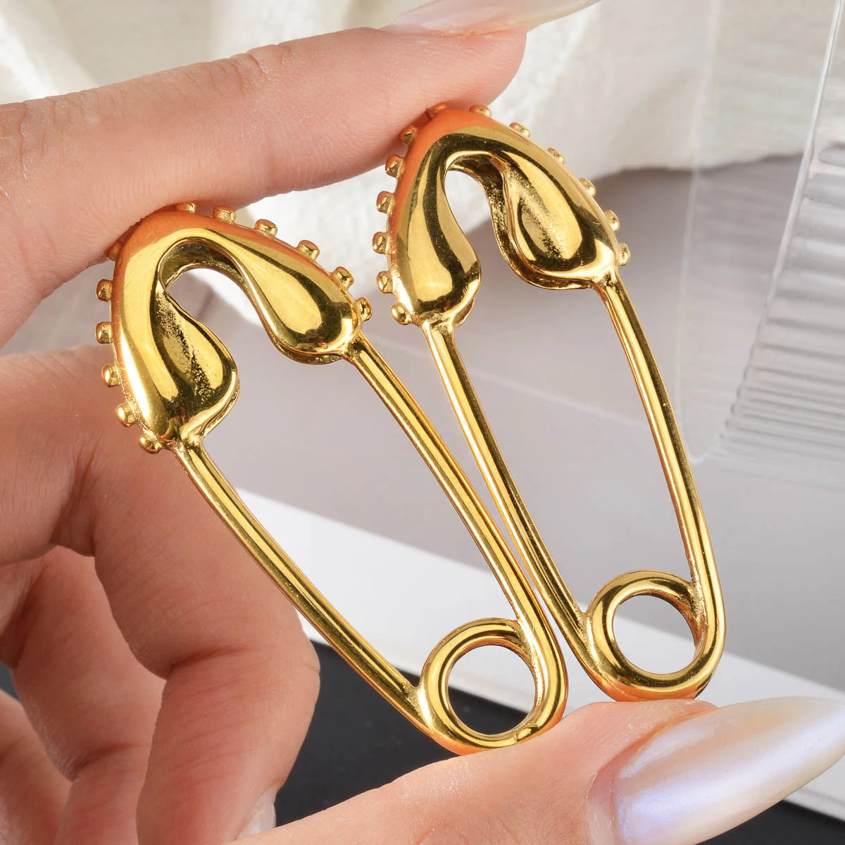 Pin Stuck 18k Gold Plated Pin Stainless Steel Earrings Pierced Earrings Jewelry Accessories Women Men For Friends Gifts