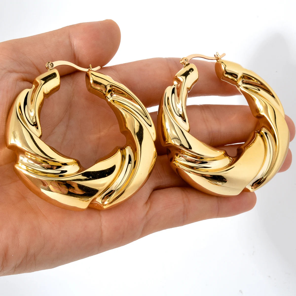 ZeaDear Jewelry Dubai Smooth Chunky Twist Earrings Statements African Big Hanging Earring For Women Luxury Dinner Jewellery Gift