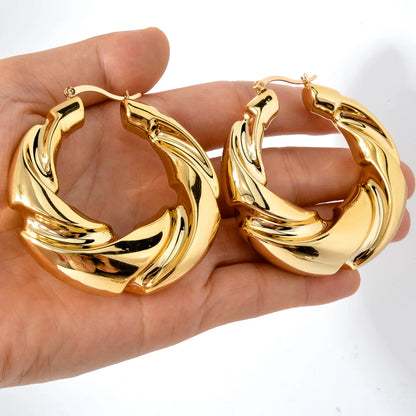 ZeaDear Jewelry Dubai Smooth Chunky Twist Earrings Statements African Big Hanging Earring For Women Luxury Dinner Jewellery Gift