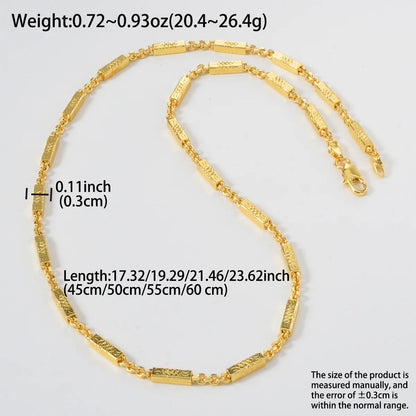 Women's Daily Wear 18K Gold Plated Textured Bead Link Chain Necklace New Fashion Jewelry Accessory for Birthday Holiday Gifts