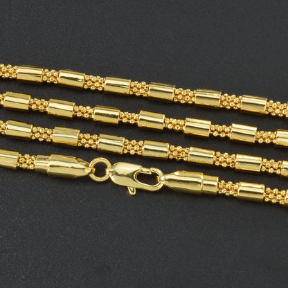 Dubai Copper Necklace 18k Gold-plated Chain Necklace Geometry Jewelry Neck Chain Long Chain Daily Wear For Friends Gifts