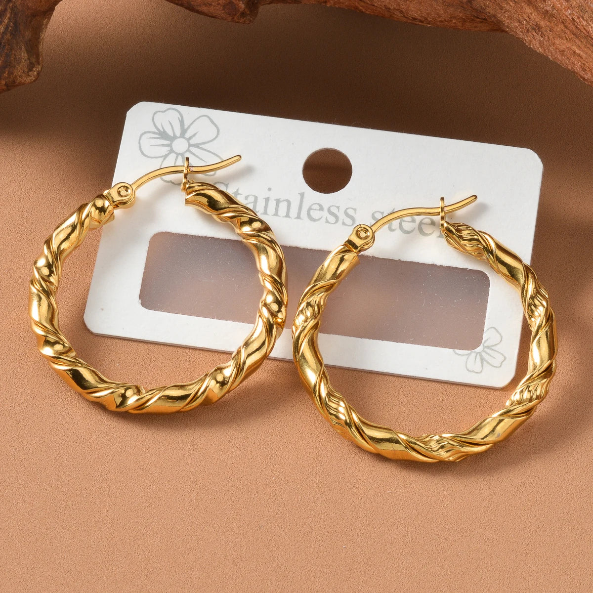 10PCS Set Batch 316L Stainless Steel Hoop Earrings Metalic Geometric Stud Earrings Circular Accessories Jewelry Gifts Wholesale