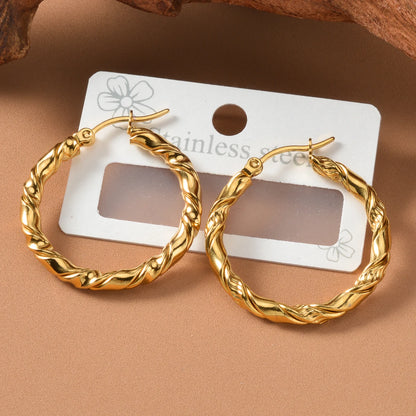 10PCS Set Batch 316L Stainless Steel Hoop Earrings Metalic Geometric Stud Earrings Circular Accessories Jewelry Gifts Wholesale