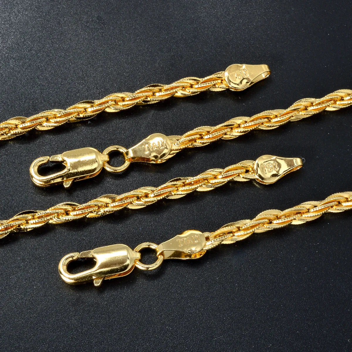 High Quality 18k Gold Plated Italian 750 Luxury metal 60cm Dubai Chain Simple necklace jewelry gift for men and women