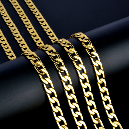 ZEADear Jewelry Long Link Chain Necklace Men Women Gold Color Basic Punk Chain Necklace Accessories Metal Colla Jewellery Gift