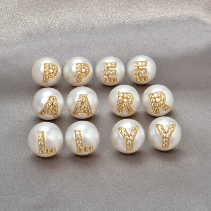 Tiny Stainless Steel A-Z Zircon Stud Earring Bridesmaids Gift Alphabet Name Ear Piercing Women Metal Pierced DIY Jewelry