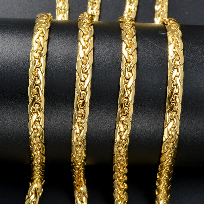 ZEADear Simple Necklace Jewelry Fashion 18K Gold Plated Flat Snake Chain African Wedding Birthday Gift Party Italy