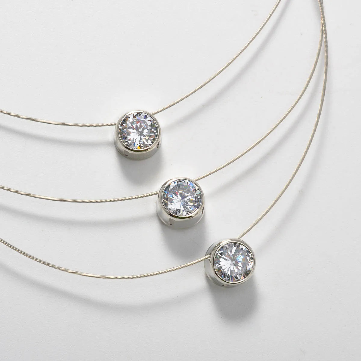 Elegant Necklace Female Luxury Big Zircon Pendant Bridal Wedding Jewelry Italian Cuban Engagement Anniversary Romantic Charm