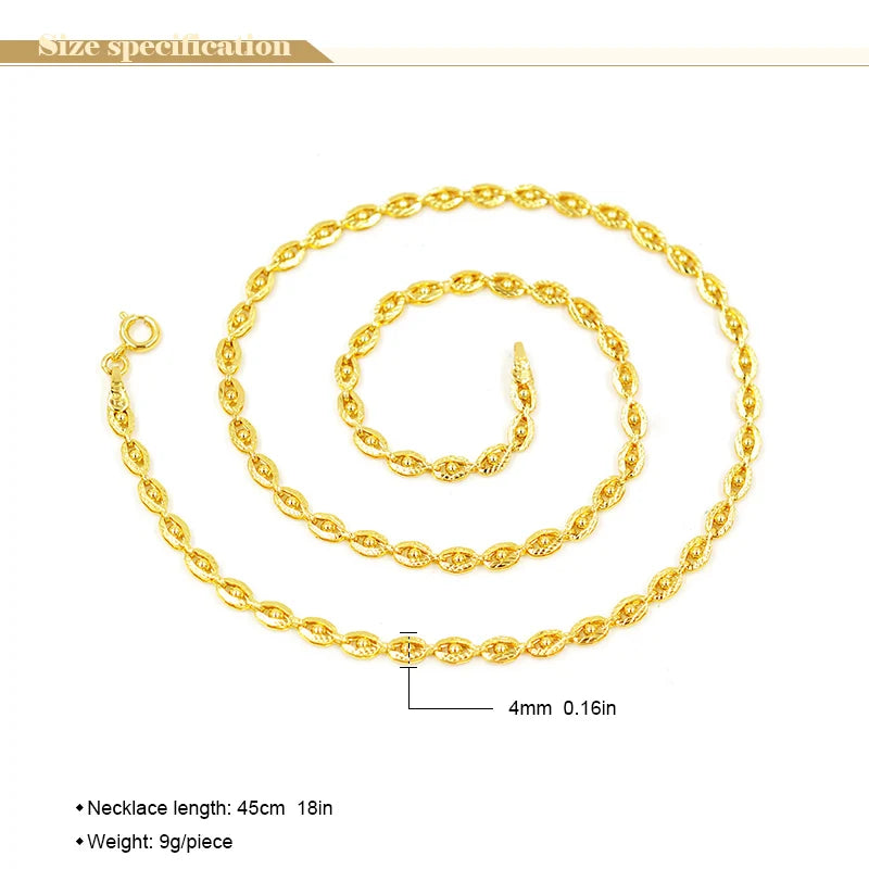 ZEADear Jewelry New In 18K Gold Colour Link Chain Necklace Women Men Eyes Shape Neck Chain For Party Wedding Jewelry Wholesale