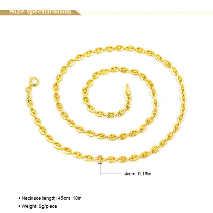 ZEADear Jewelry New In 18K Gold Colour Link Chain Necklace Women Men Eyes Shape Neck Chain For Party Wedding Jewelry Wholesale