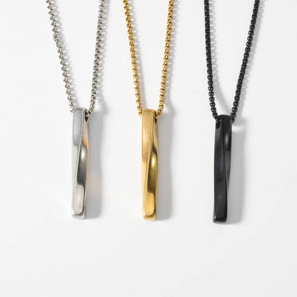 Hip-hop Punk Stainless Steel Necklace Geometric Spiral Pendant Necklace Men Women Minimalist Jewelry Accessories Bar Daily Gifts