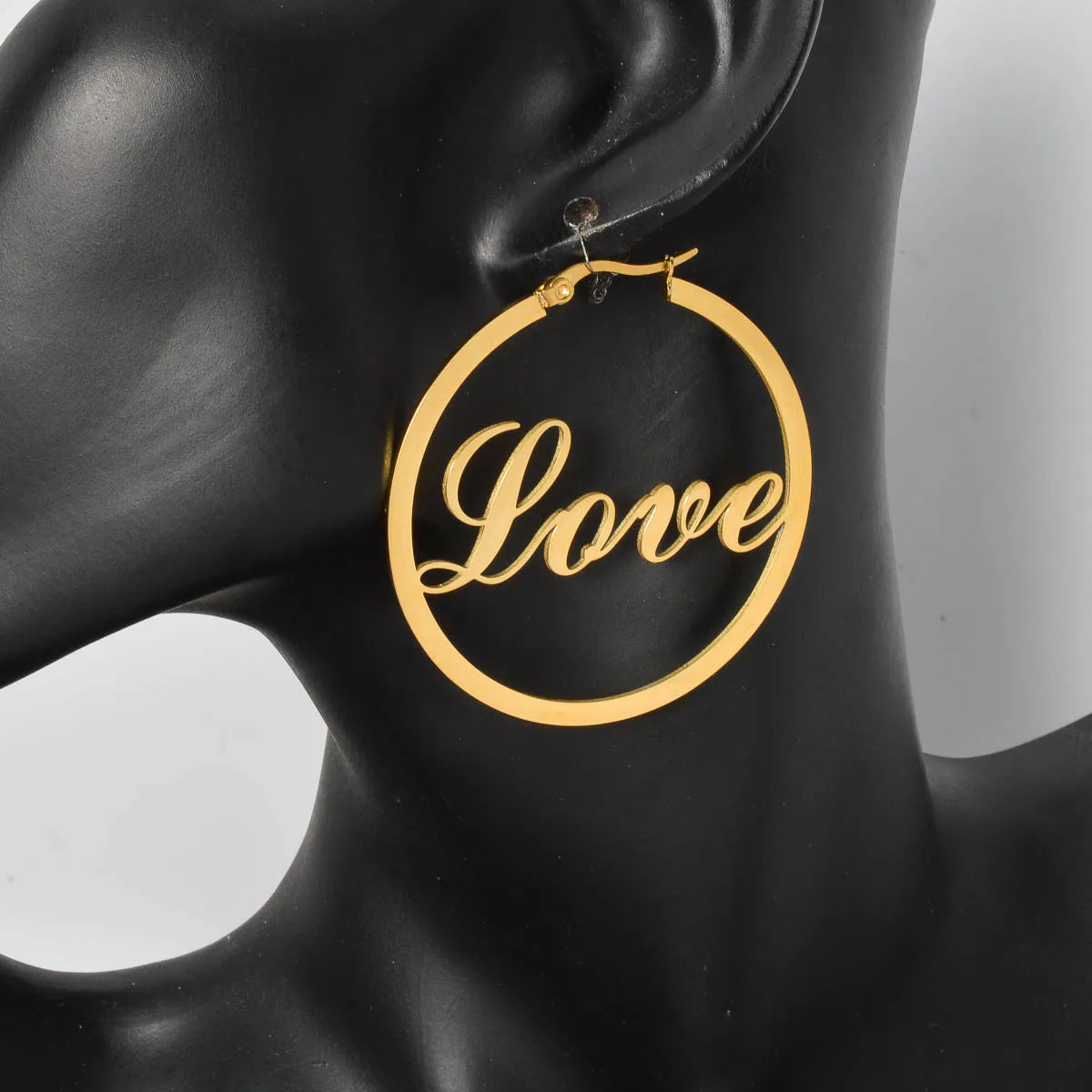 High Quality Gold Color Jewelry Stainless Steel Big Hoop Earrings for Women Romantic Valentine Day Gift Charms Acier Inoxydable