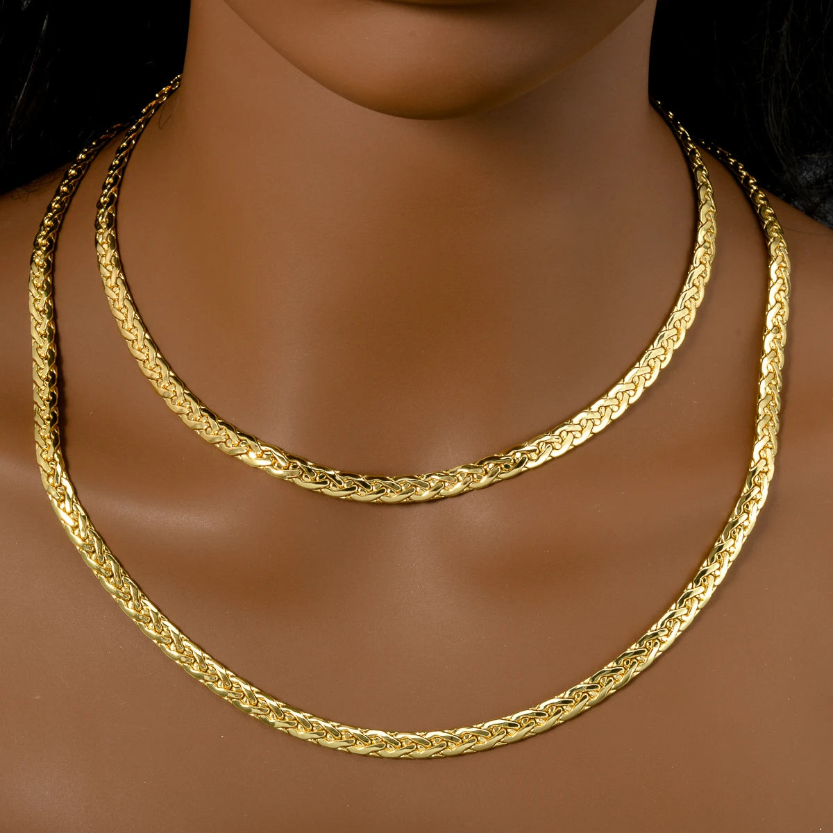 ZEADear Simple Necklace Jewelry Fashion 18K Gold Plated Flat Snake Chain African Wedding Birthday Gift Party Italy
